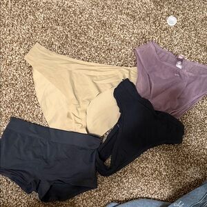 Skims Women's Panties Set - Black, Tan, and Purple